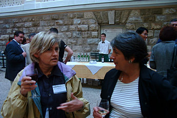 Opening reception, Irene Wormell (right)
